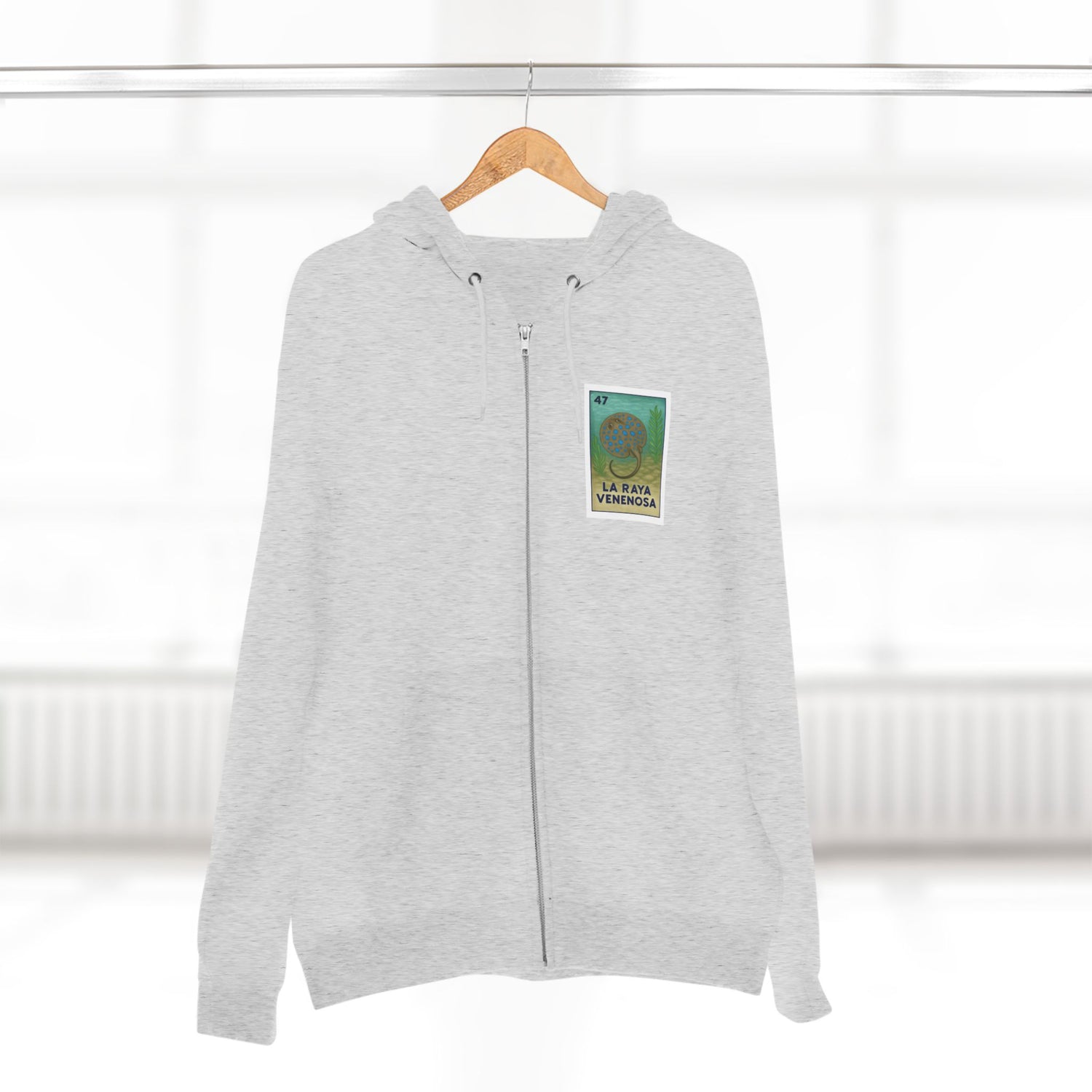 Stingray Lotería Unisex - Zip Cotton Blend Fleece Hoodie (La Raya Venenosa)