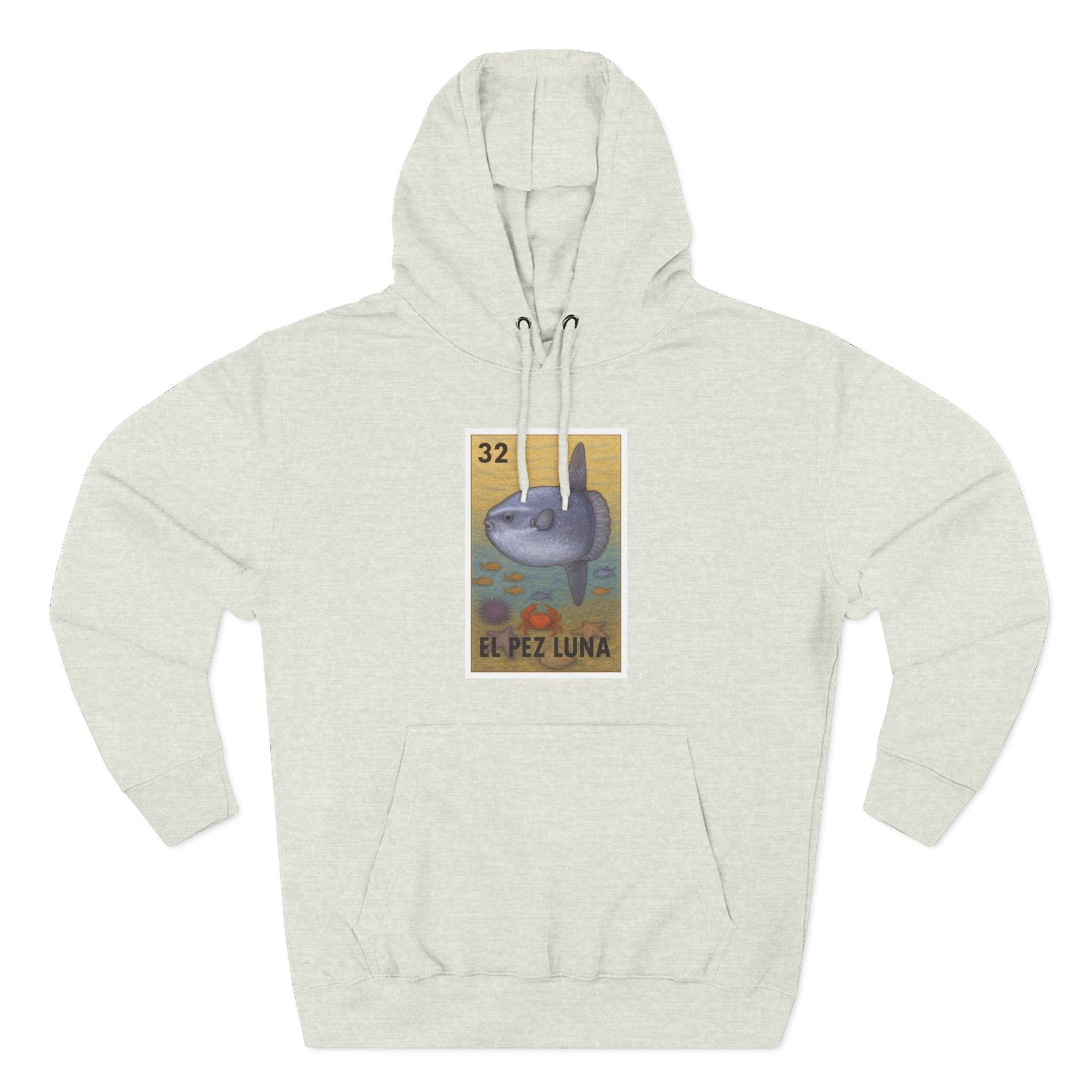 Sunfish Lotería Unisex - Pull-Over Cotton Blend Fleece Hoodie (El Pez Luna)
