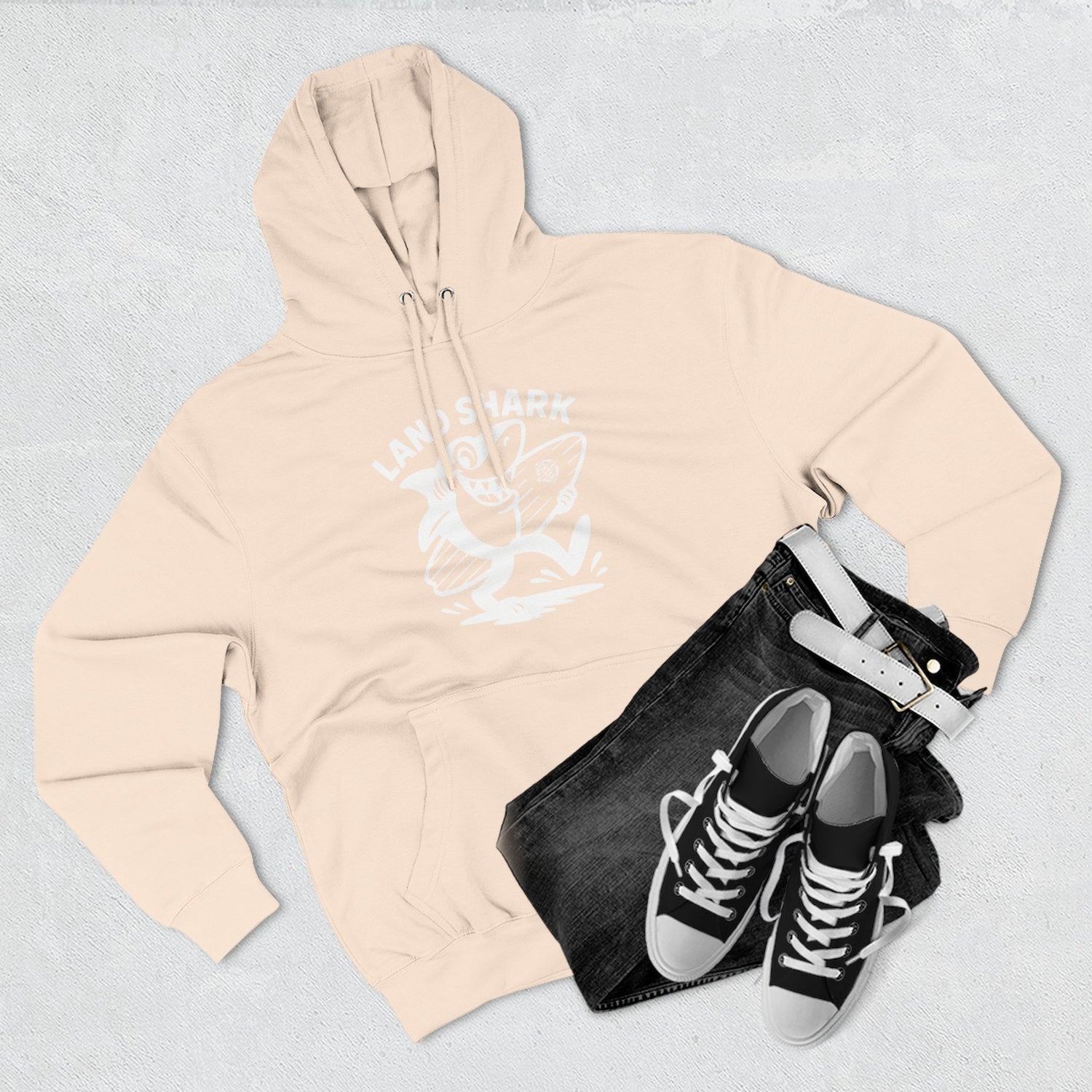 Land Shark Unisex - Pull-Over Cotton Blend Fleece Hoodie