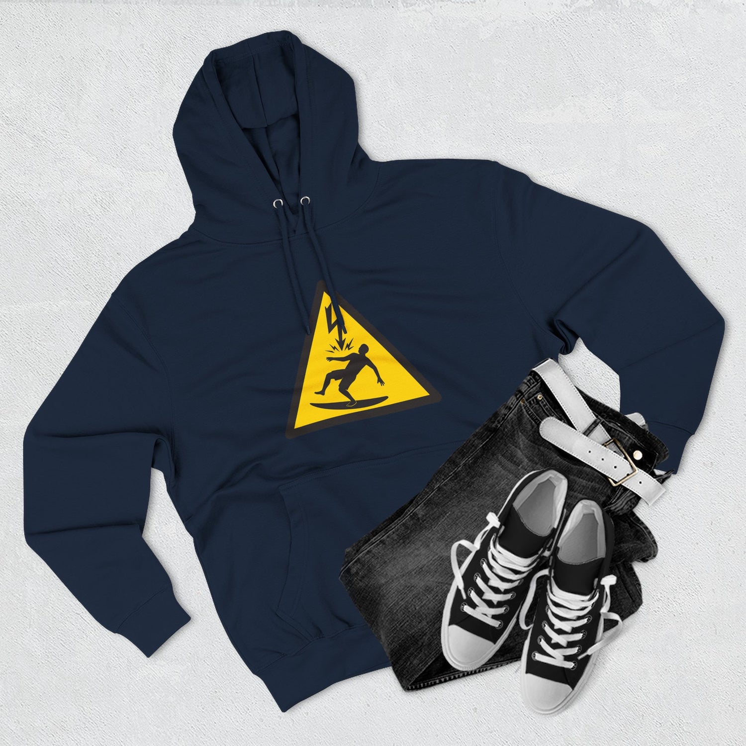 Electric Surfer Unisex - Pull-Over Cotton Blend Fleece Hoodie