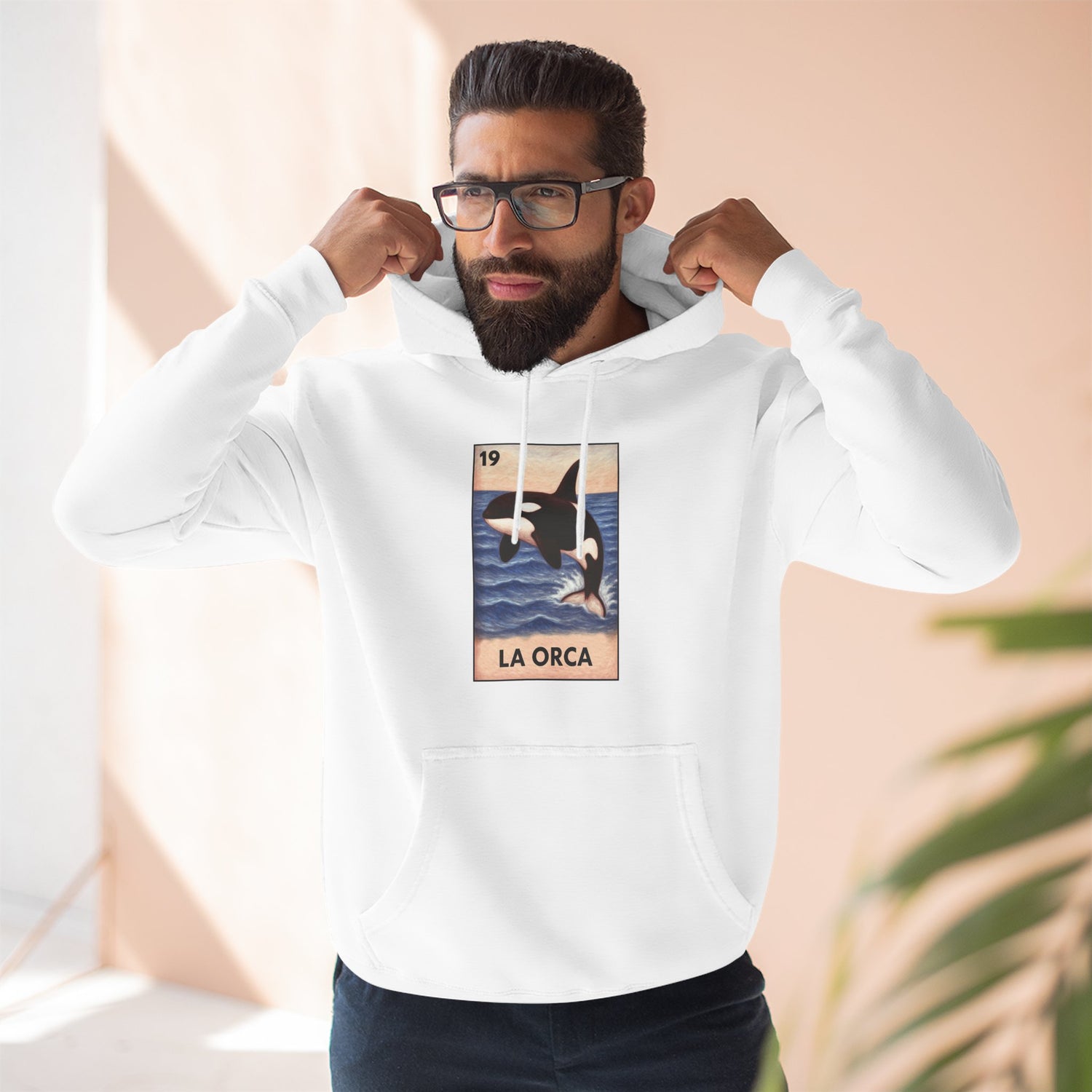 Orca Lotería Unisex - Pull-Over Cotton Blend Fleece Hoodie (La Orca)