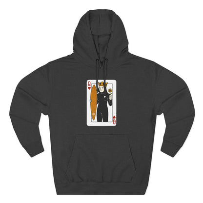 Queen of Hearts Surfer Unisex - Pull-Over Cotton Blend Fleece Hoodie