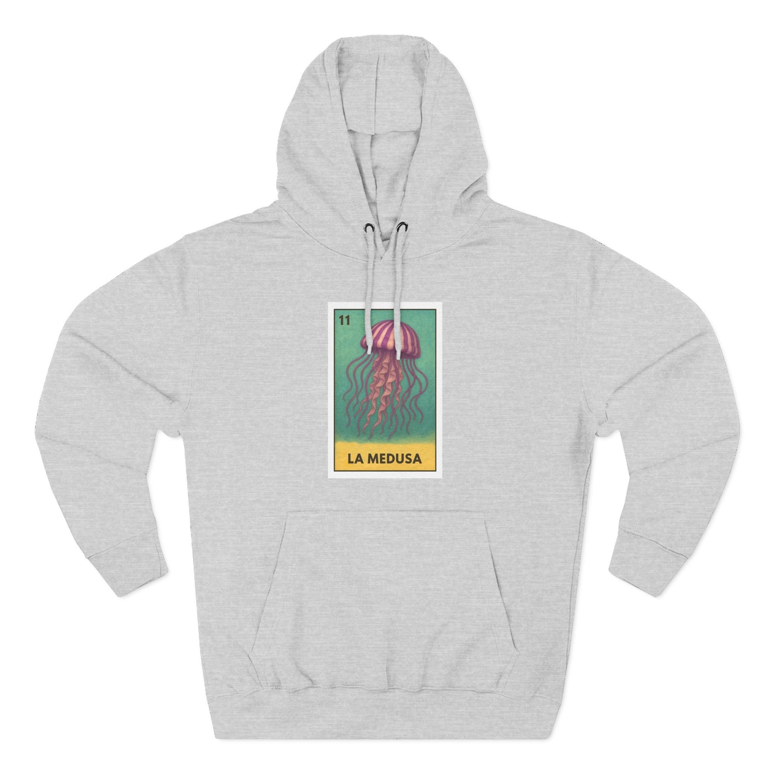 Sea Jelly Lotería Unisex - Pull-Over Cotton Blend Fleece Hoodie (La Medusa)