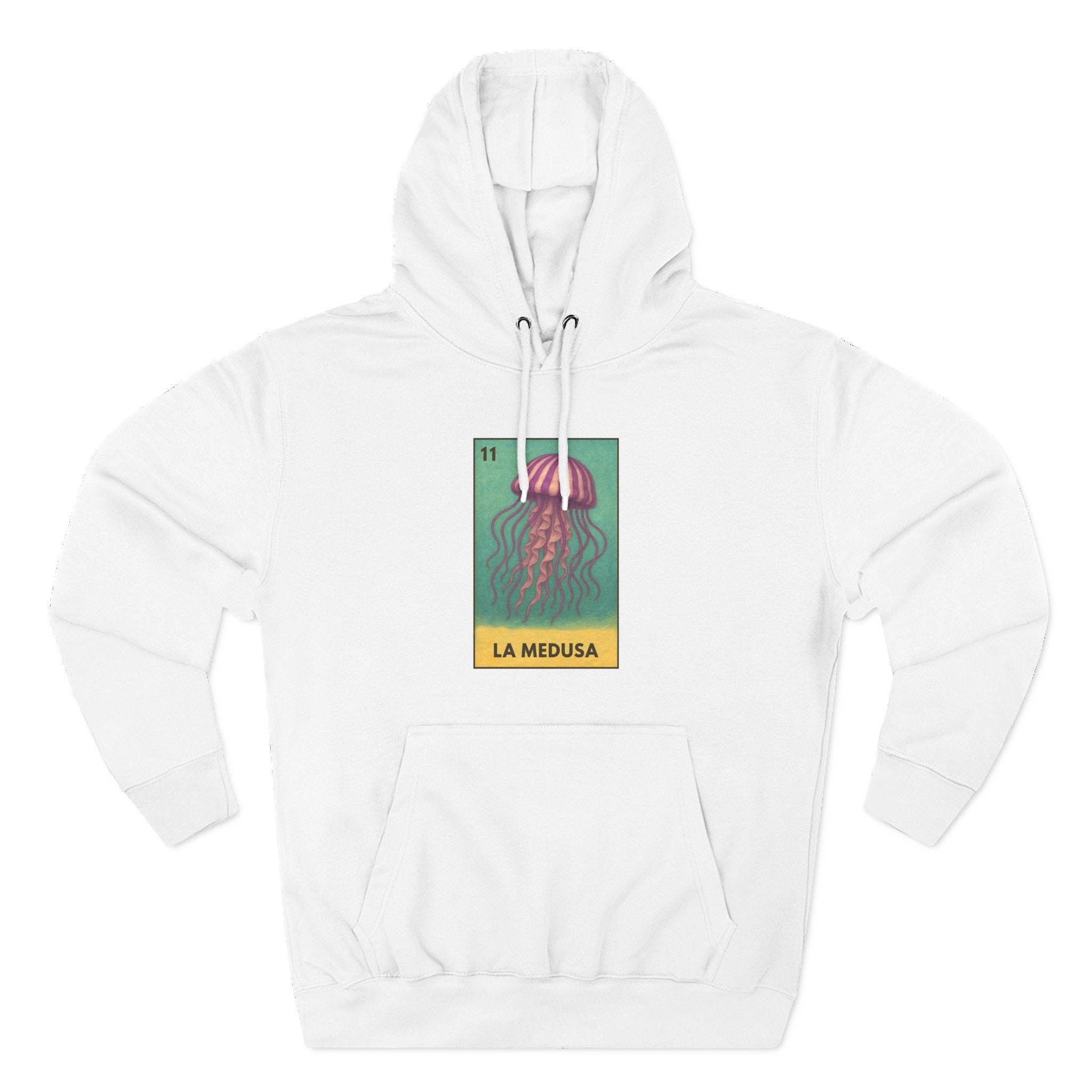 Sea Jelly Lotería Unisex - Pull-Over Cotton Blend Fleece Hoodie (La Medusa)