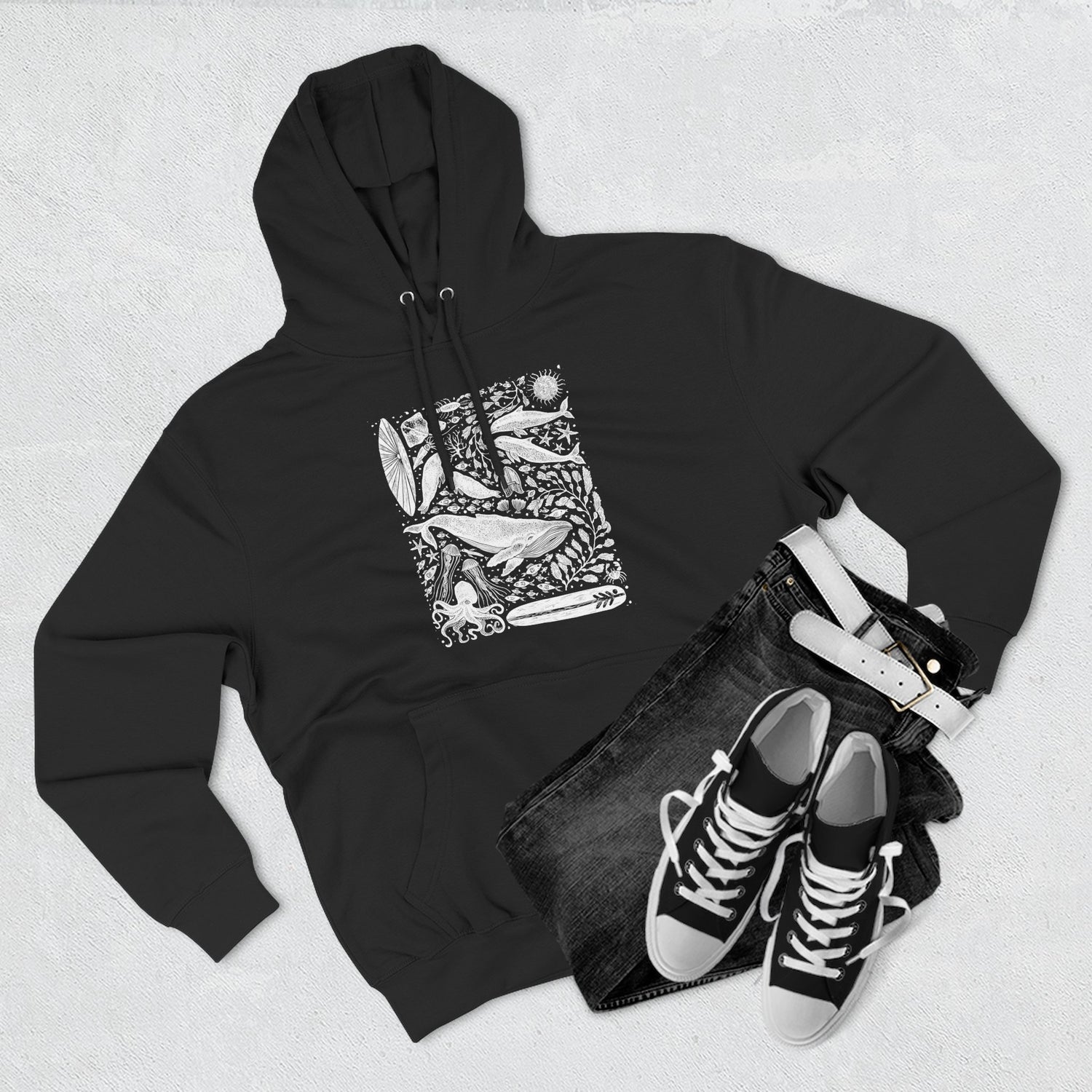 Ventana Marine Life by Lili Arnold Unisex - Pull-Over Cotton Blend Fleece Hoodie