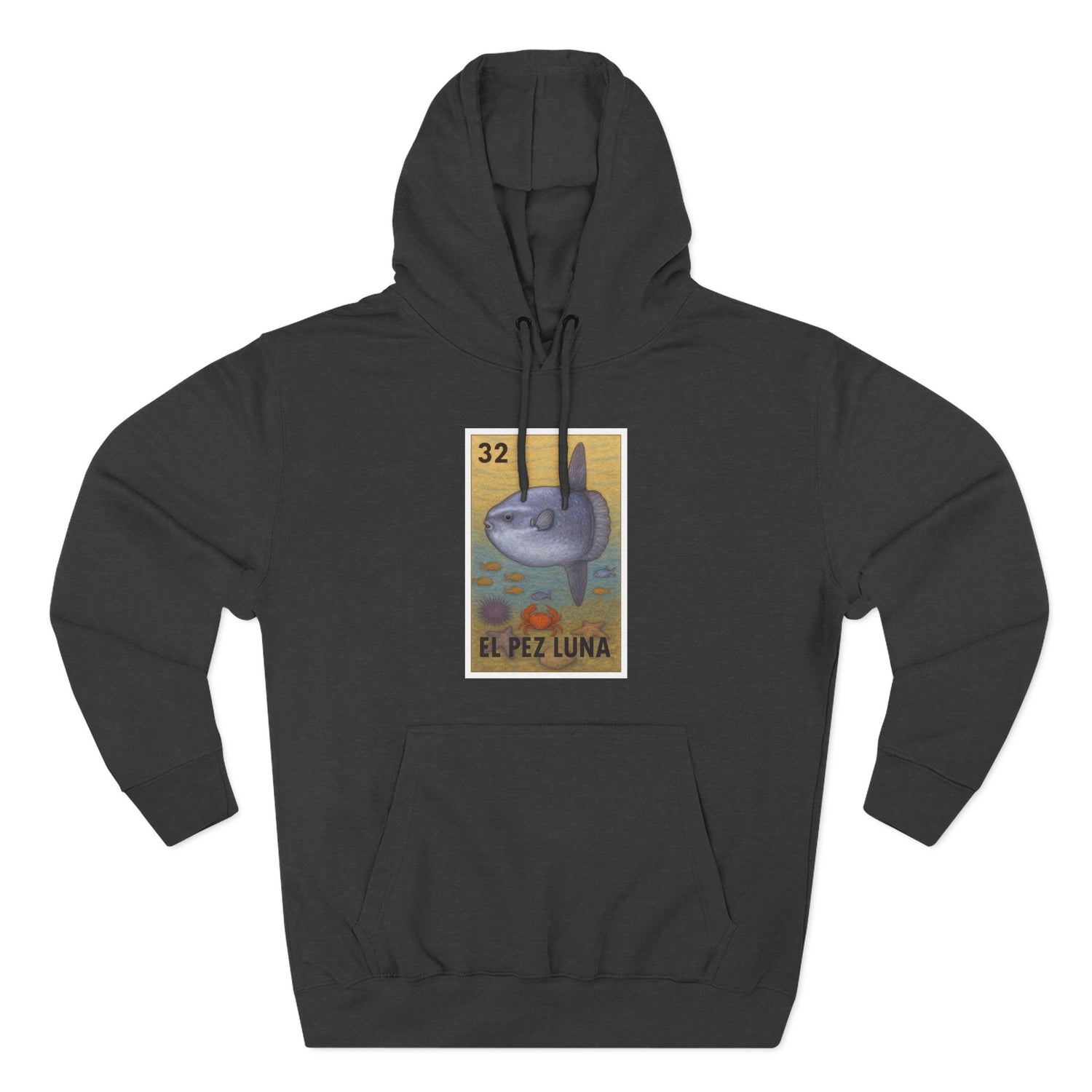 Sunfish Lotería Unisex - Pull-Over Cotton Blend Fleece Hoodie (El Pez Luna)