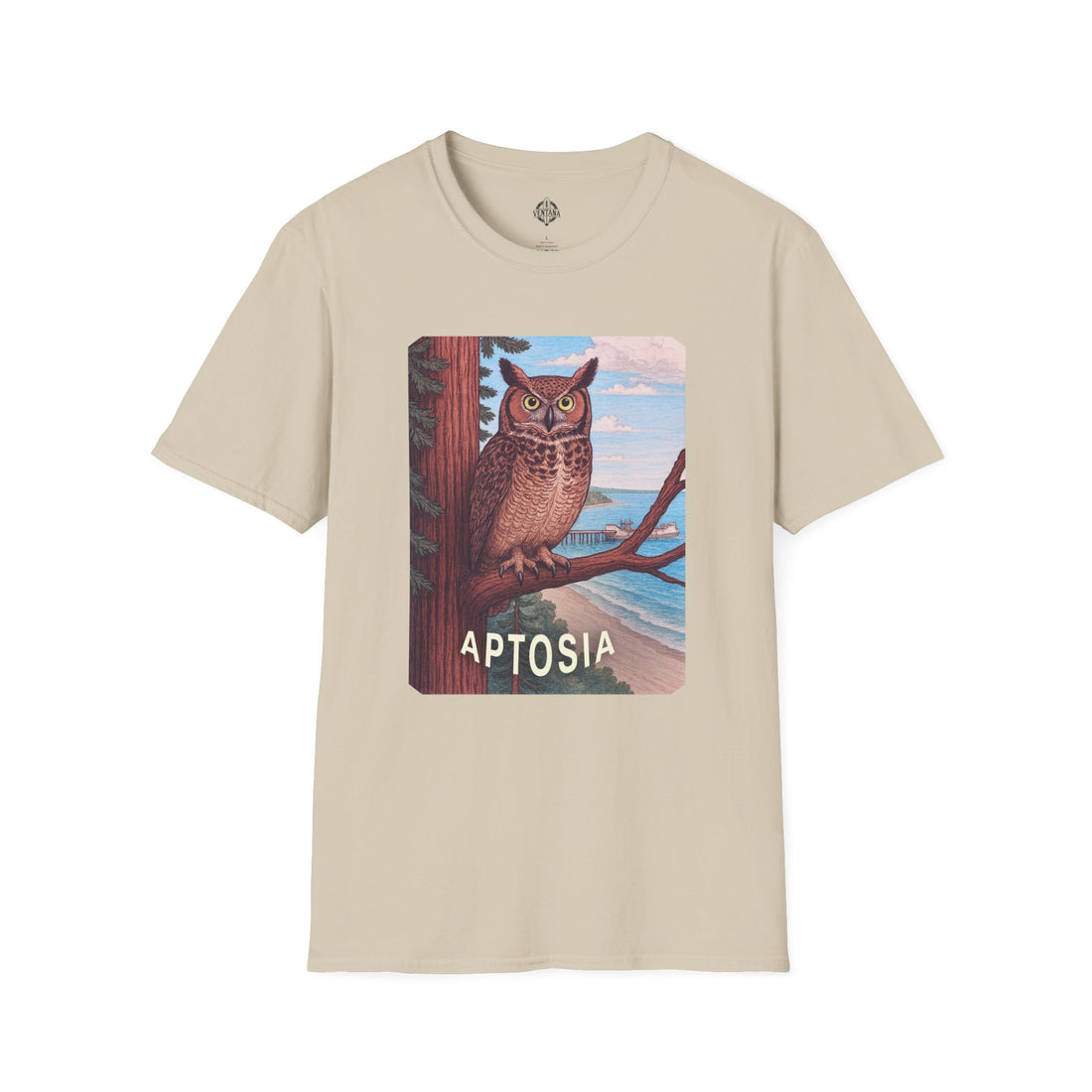 Aptos California Aptosia Owl Unisex - U.S. Cotton T-Shirt