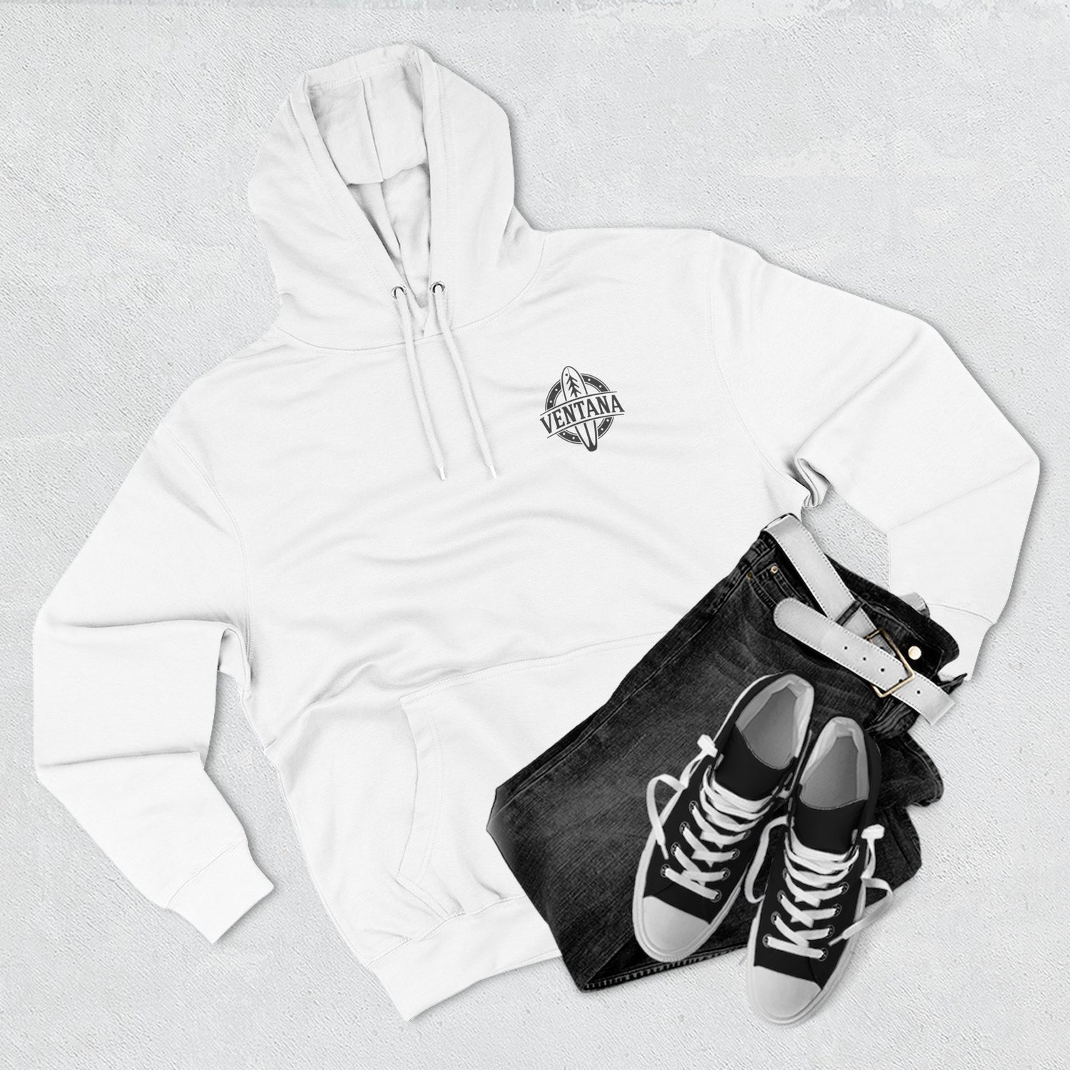 Ventana Surfsquatch by Thiago Bianchini Unisex - Pull-Over Cotton Blend Fleece Hoodie