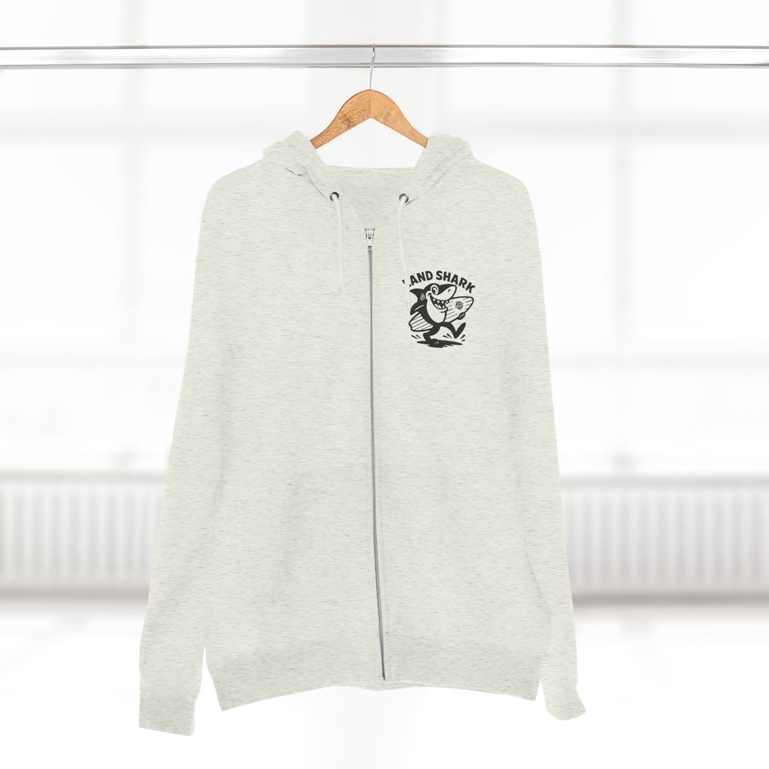 Land Shark Unisex - Zip Cotton Blend Fleece Hoodie