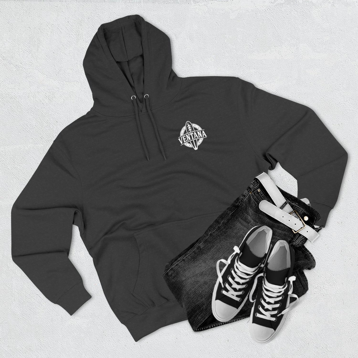 Ventana Treefish Logo - Pull-Over Cotton Blend Fleece Hoodie