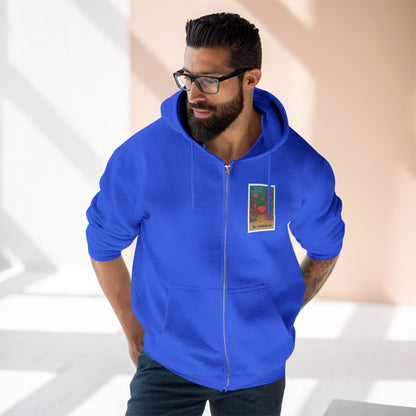 Crab Lotería Unisex - Zip Cotton Blend Fleece Hoodie (El Cangrejo)