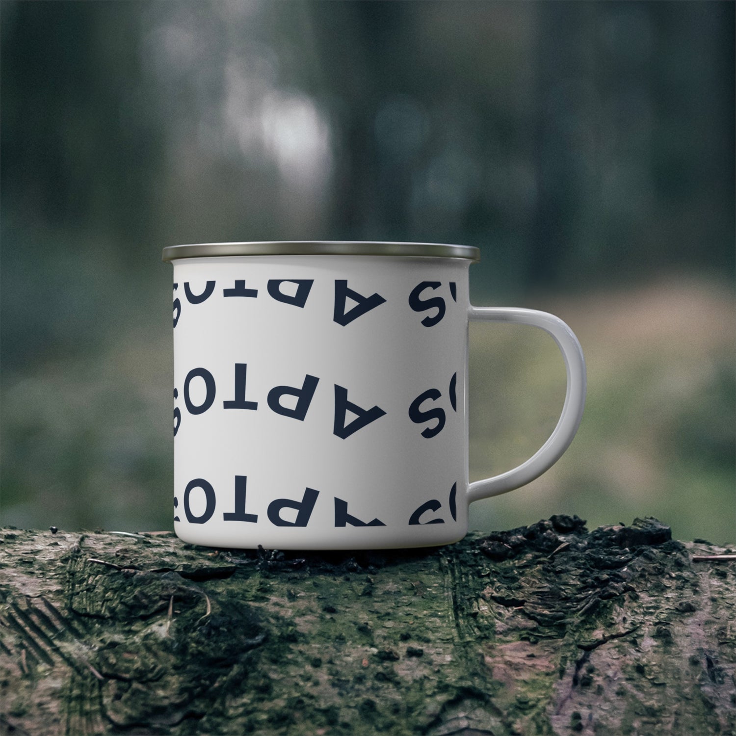 Aptos California Upside Down Enamel Camping Mug (12oz, small)