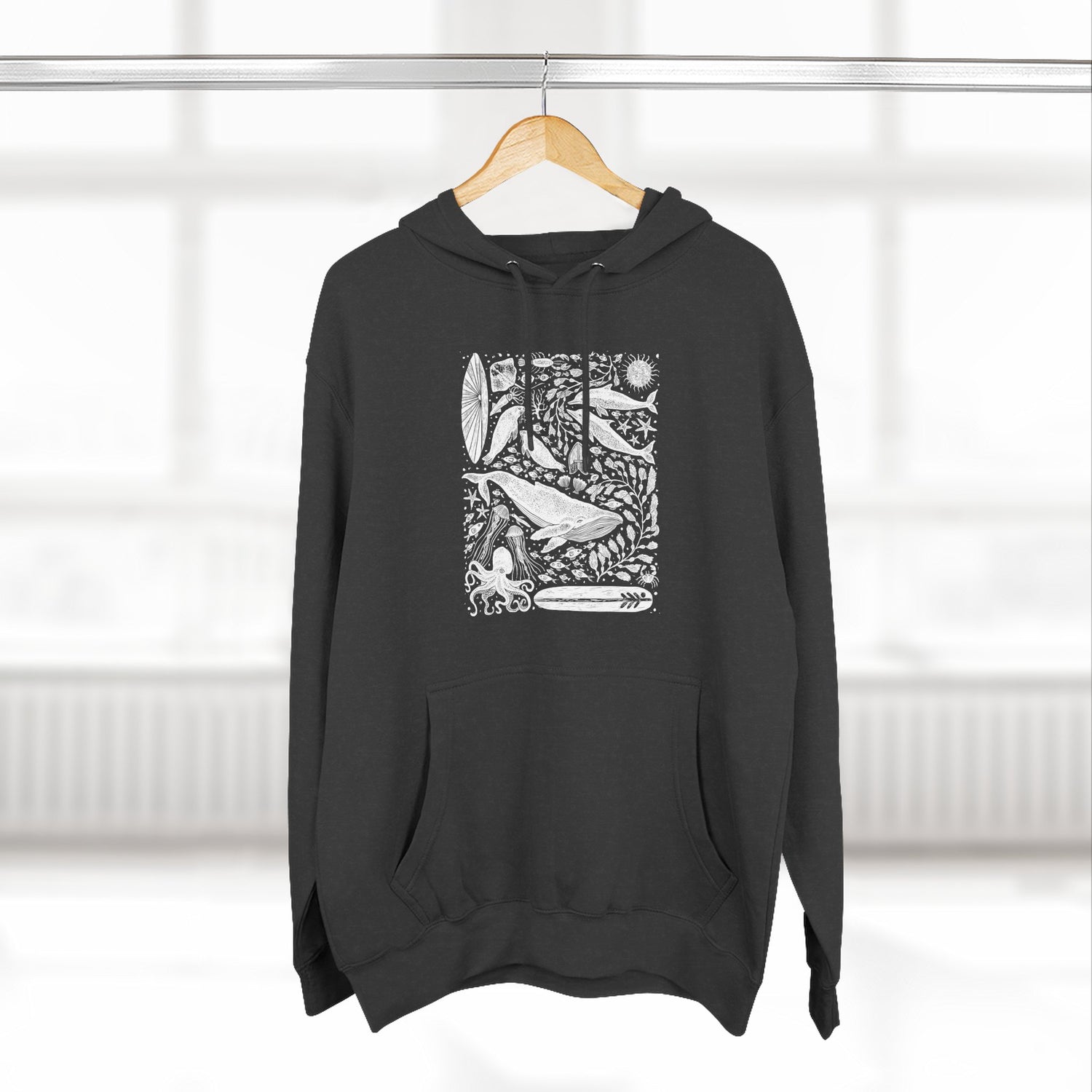 Ventana Marine Life by Lili Arnold Unisex - Pull-Over Cotton Blend Fleece Hoodie