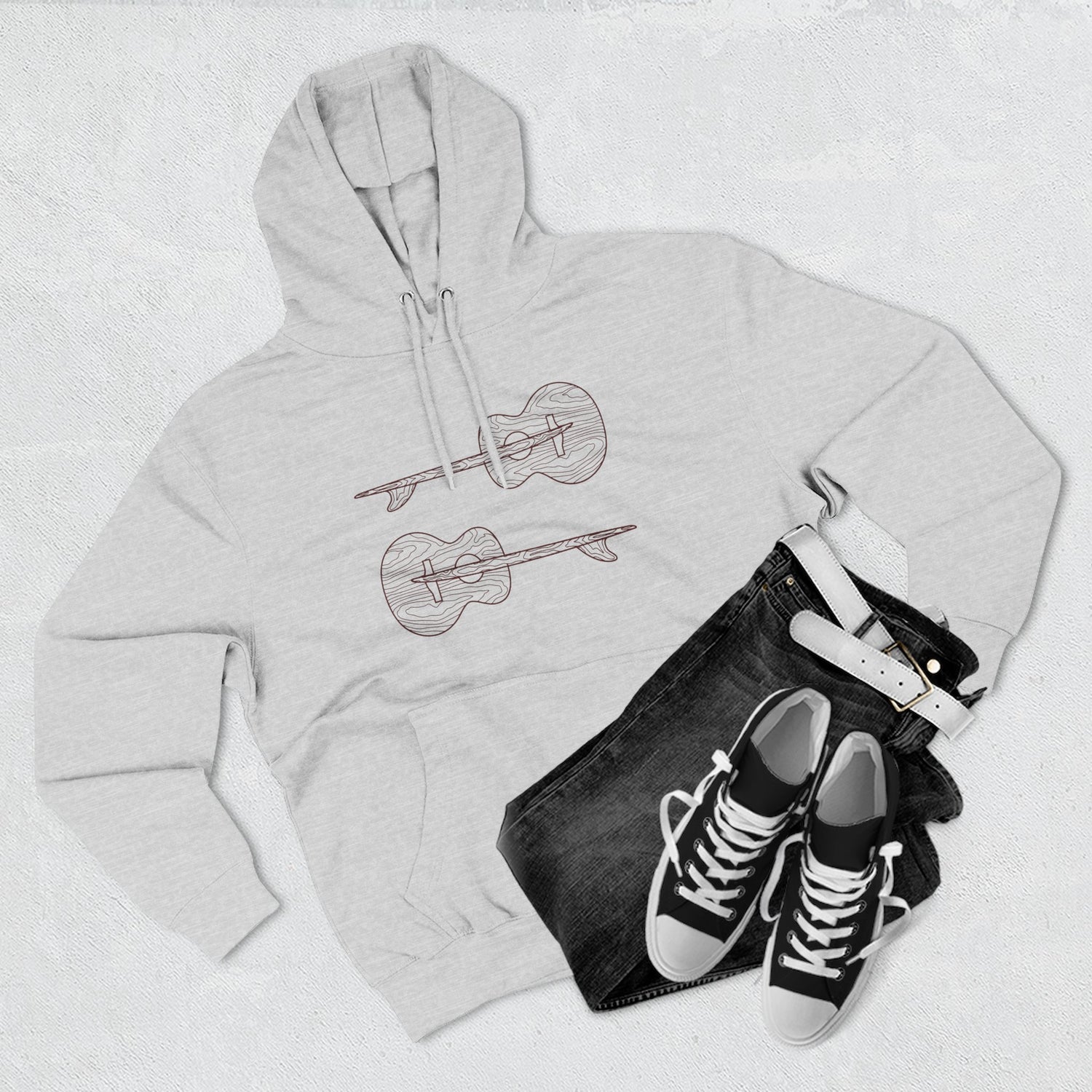 Ventana Santa Cruz Guitar Collab Unisex - Pull-Over Cotton Blend Fleece Hoodie