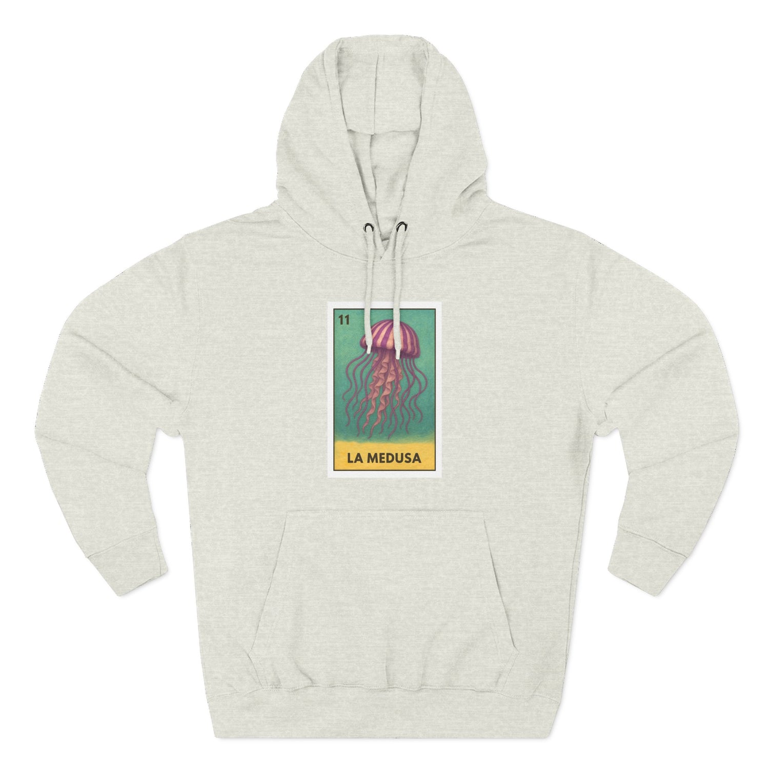 Sea Jelly Lotería Unisex - Pull-Over Cotton Blend Fleece Hoodie (La Medusa)
