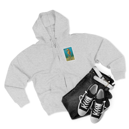 Seahorse Lotería Unisex - Zip Cotton Blend Fleece Hoodie (El Caballito del Mar)