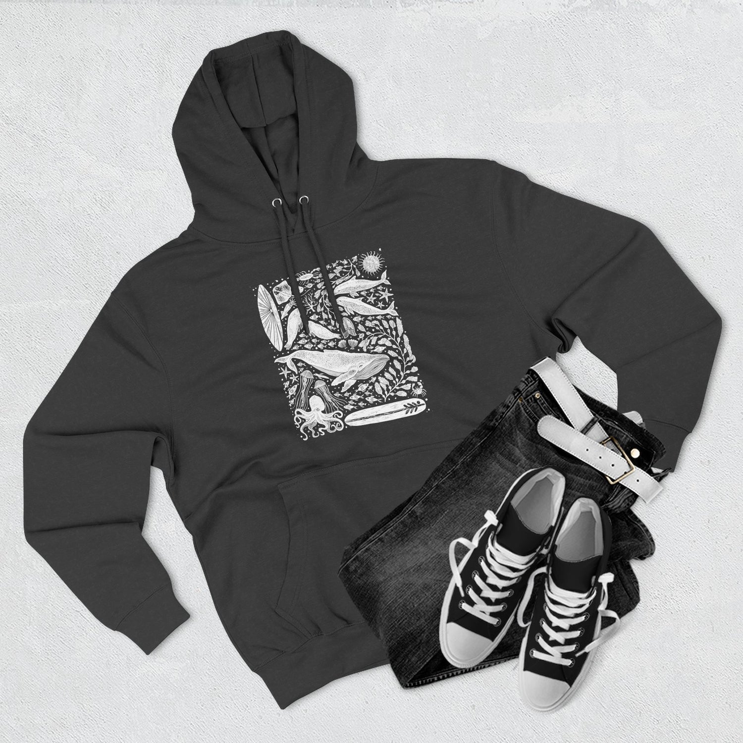 Ventana Marine Life by Lili Arnold Unisex - Pull-Over Cotton Blend Fleece Hoodie