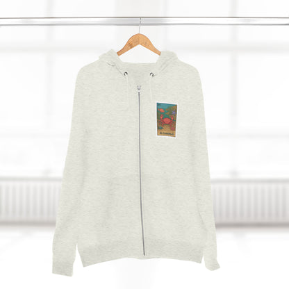 Crab Lotería Unisex - Zip Cotton Blend Fleece Hoodie (El Cangrejo)