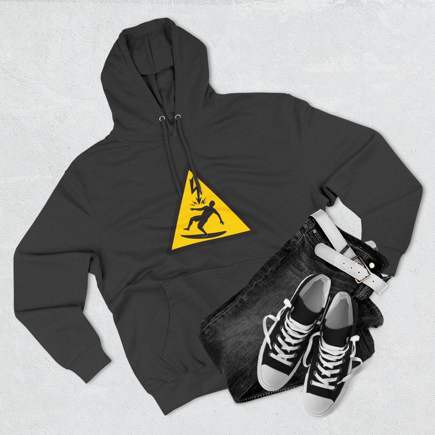 Electric Surfer Unisex - Pull-Over Cotton Blend Fleece Hoodie