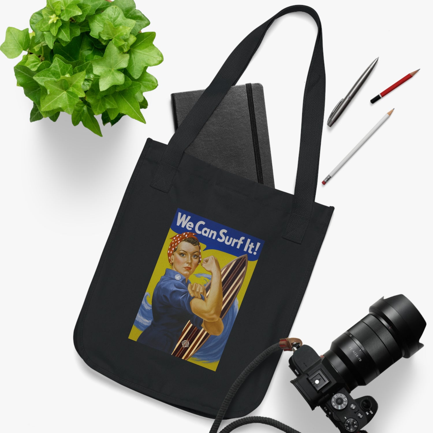 Rosie the Surfer Organic Cotton Tote Bag