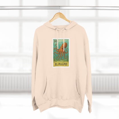 Octopus Lotería Unisex - Pull-Over Cotton Blend Fleece Hoodie (El Pulpo)