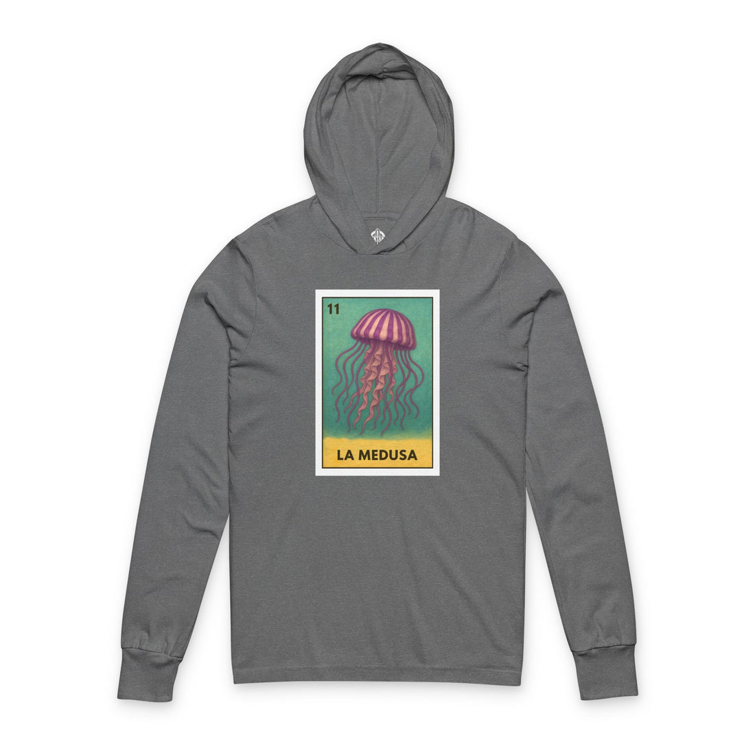 Sea Jelly Lotería Unisex - Cotton Hooded Long Sleeve Hooded T-Shirt (La Medusa)