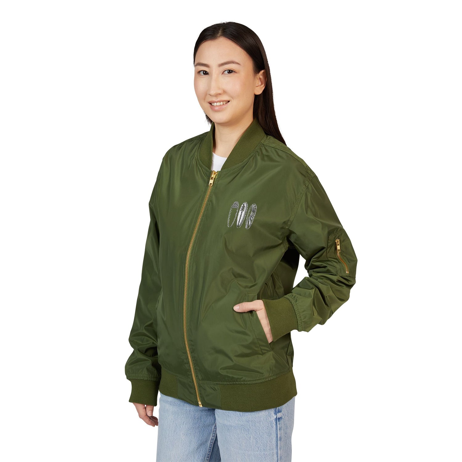 Ventana Three Board Recycled Poly Embroidered Bomber Jacket