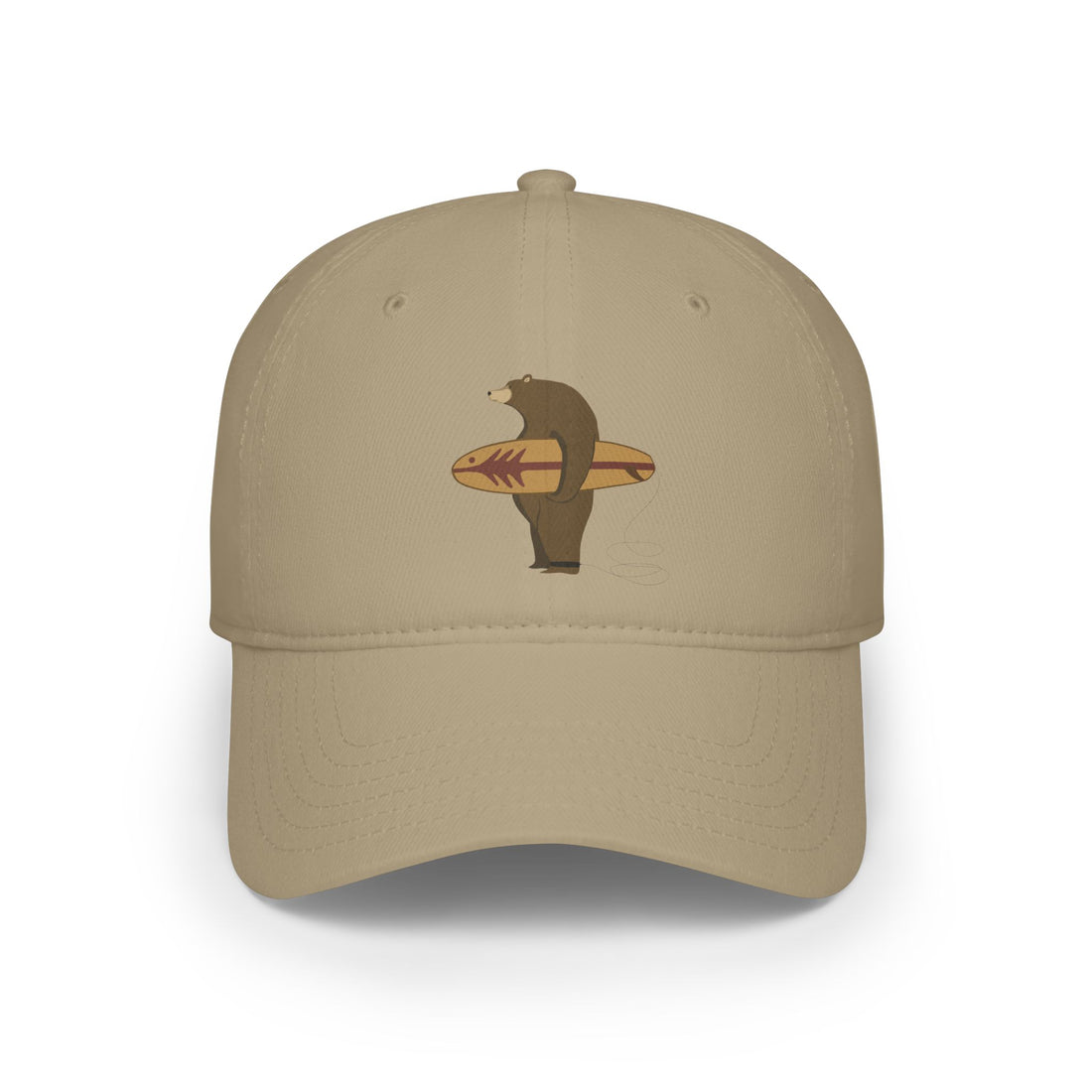 Surfing Grizzly Bear by Fabian Lavater - 100% Cotton Baseball Cap