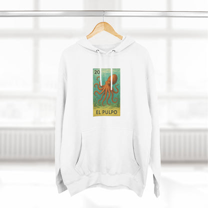 Octopus Lotería Unisex - Pull-Over Cotton Blend Fleece Hoodie (El Pulpo)