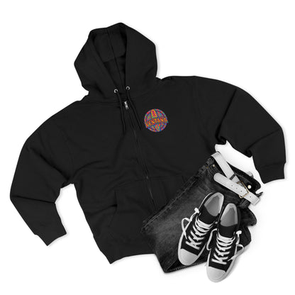 Ventana Psychedelic Treefish Logo Unisex - Zip Cotton Blend Fleece Hoodie