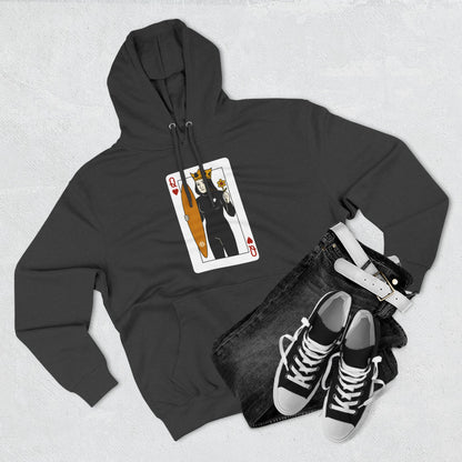 Queen of Hearts Surfer Unisex - Pull-Over Cotton Blend Fleece Hoodie