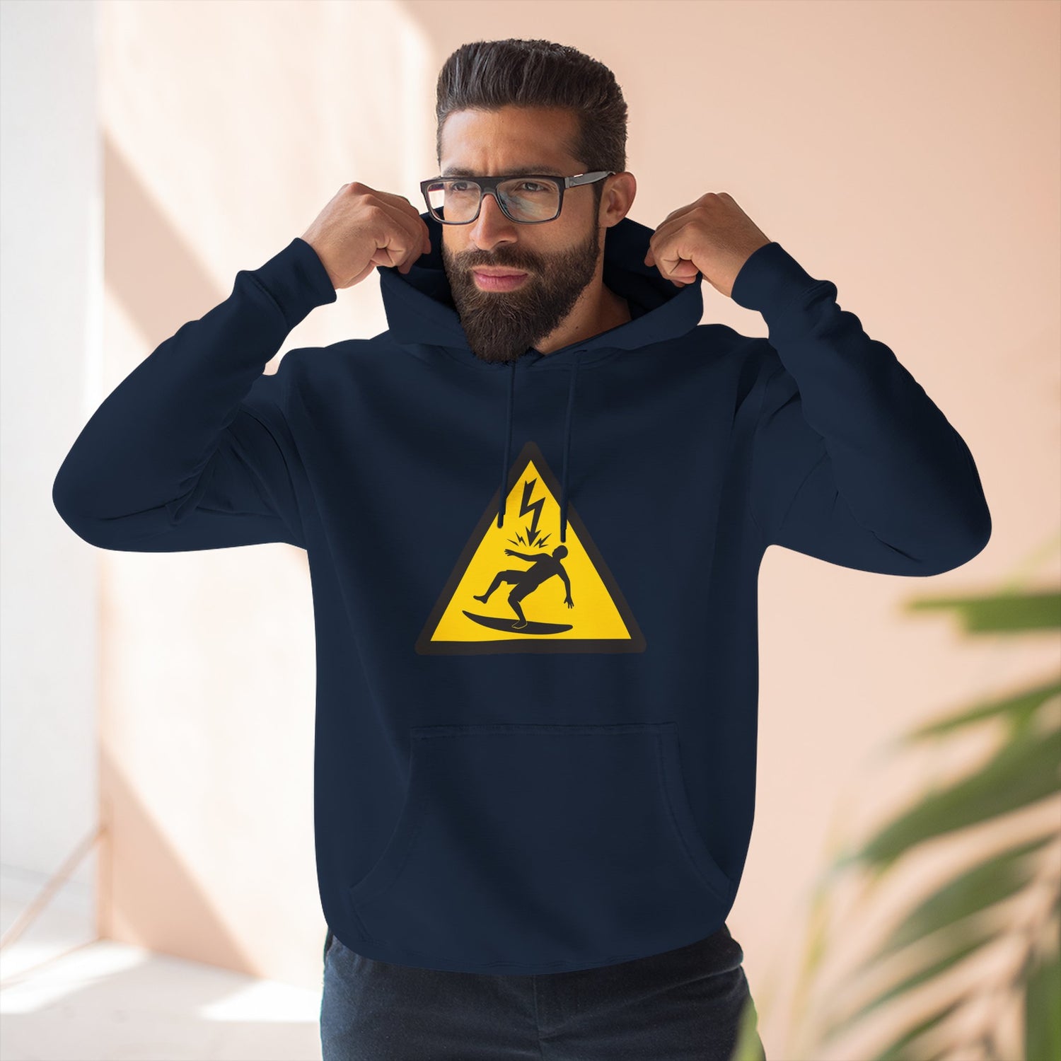 Electric Surfer Unisex - Pull-Over Cotton Blend Fleece Hoodie