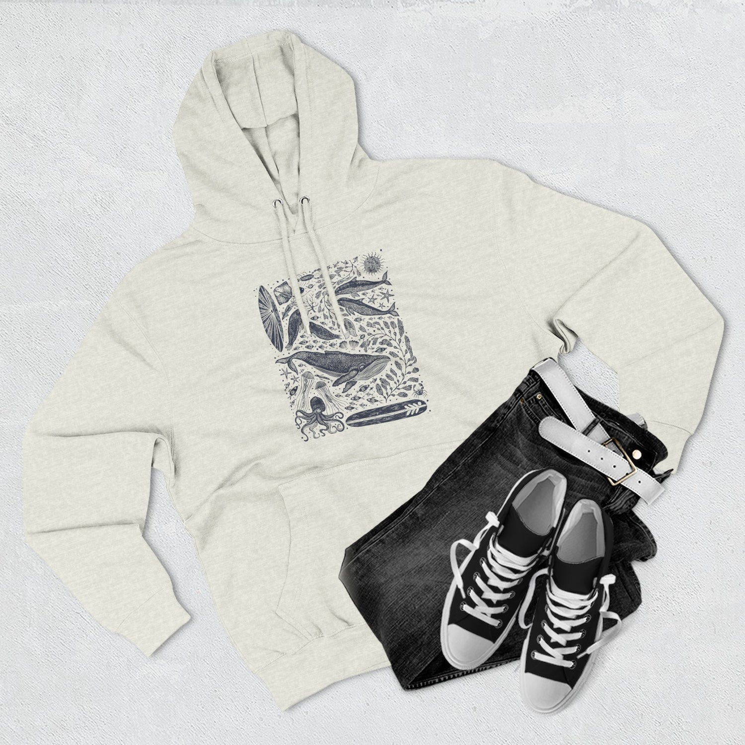 Ventana Marine Life by Lili Arnold Unisex - Pull-Over Cotton Blend Fleece Hoodie