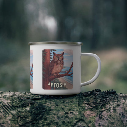 Aptos California Aptosia Owl Enamel Camping Mug (12oz, small)