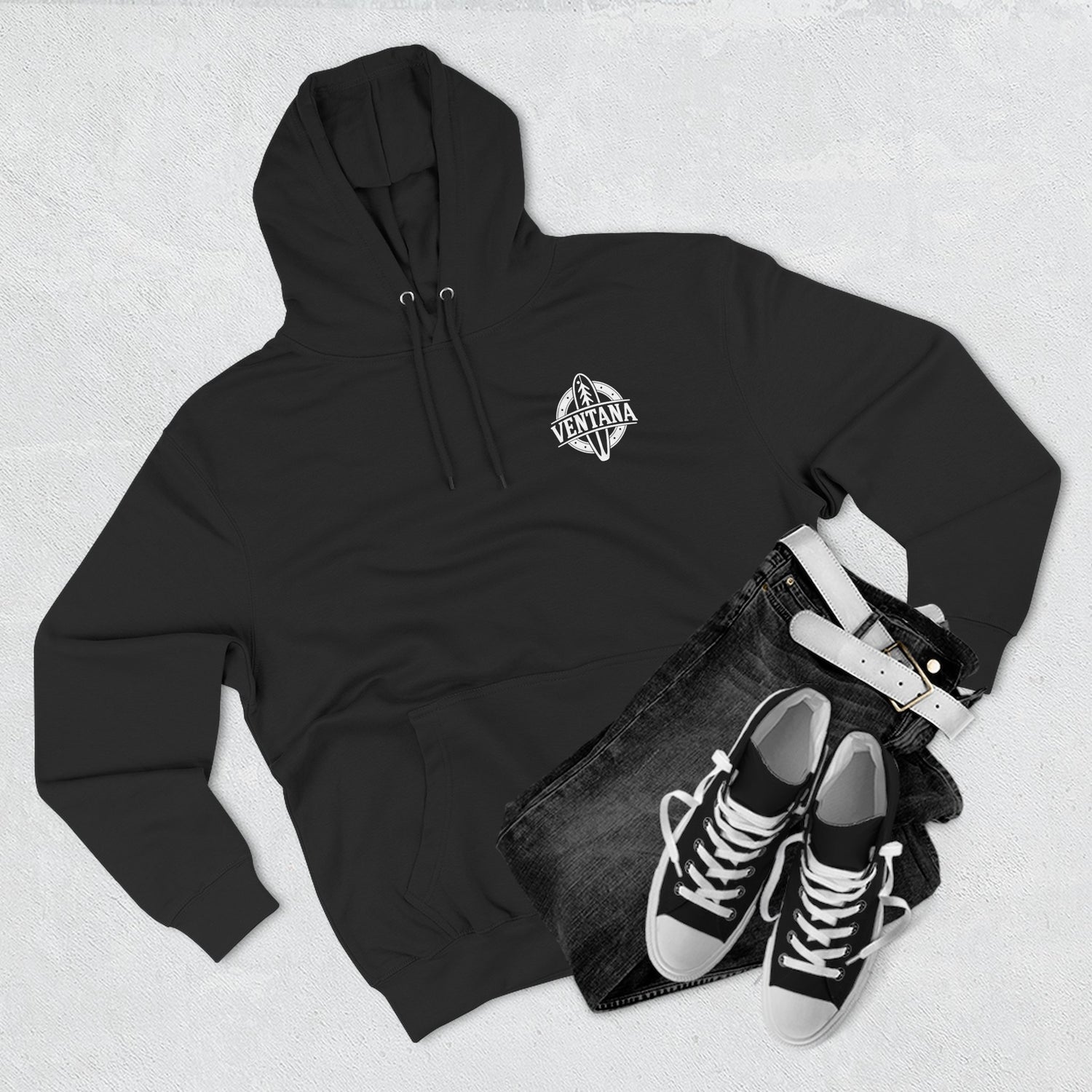 Ventana Surfsquatch by Thiago Bianchini Unisex - Pull-Over Cotton Blend Fleece Hoodie