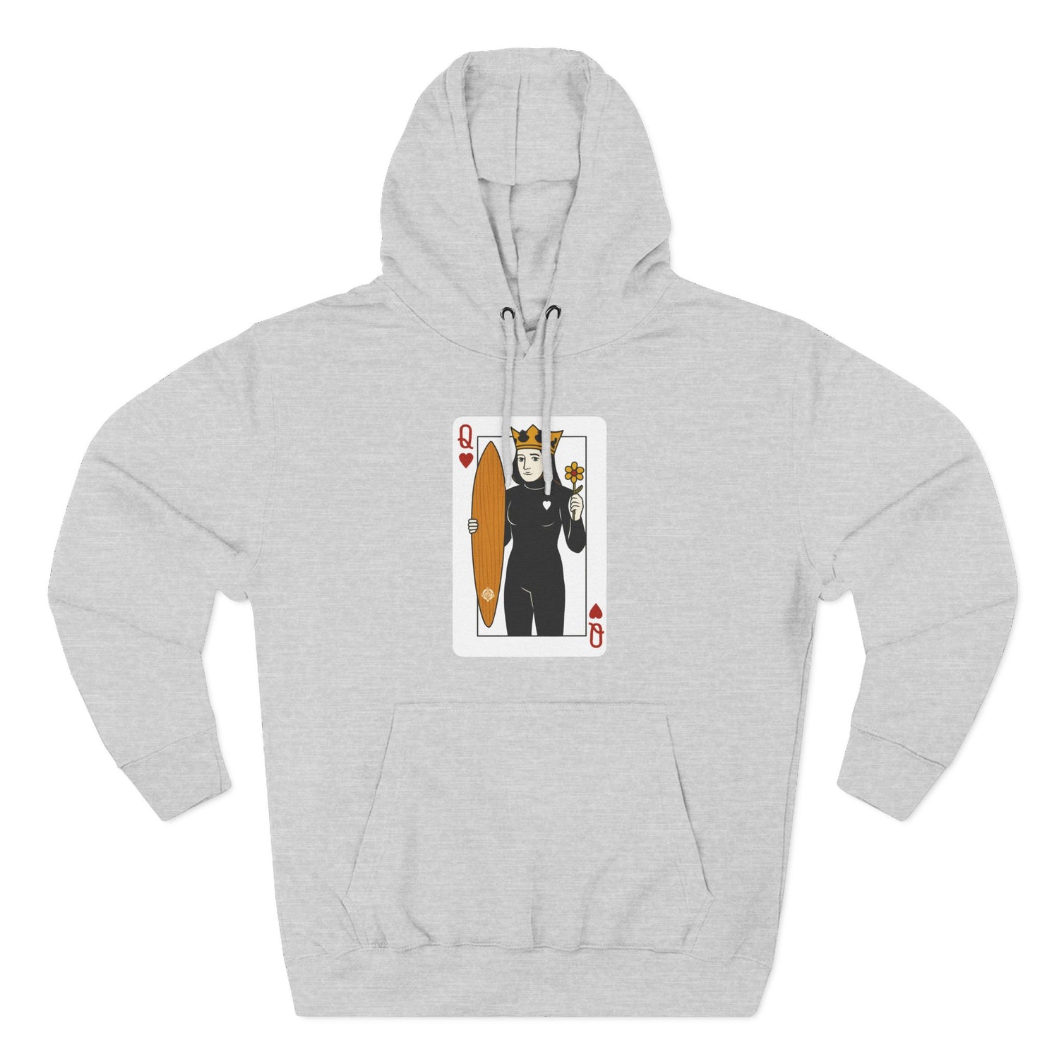 Queen of Hearts Surfer Unisex - Pull-Over Cotton Blend Fleece Hoodie