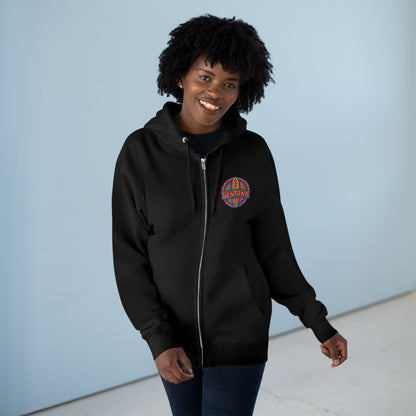 Ventana Psychedelic Treefish Logo Unisex - Zip Cotton Blend Fleece Hoodie