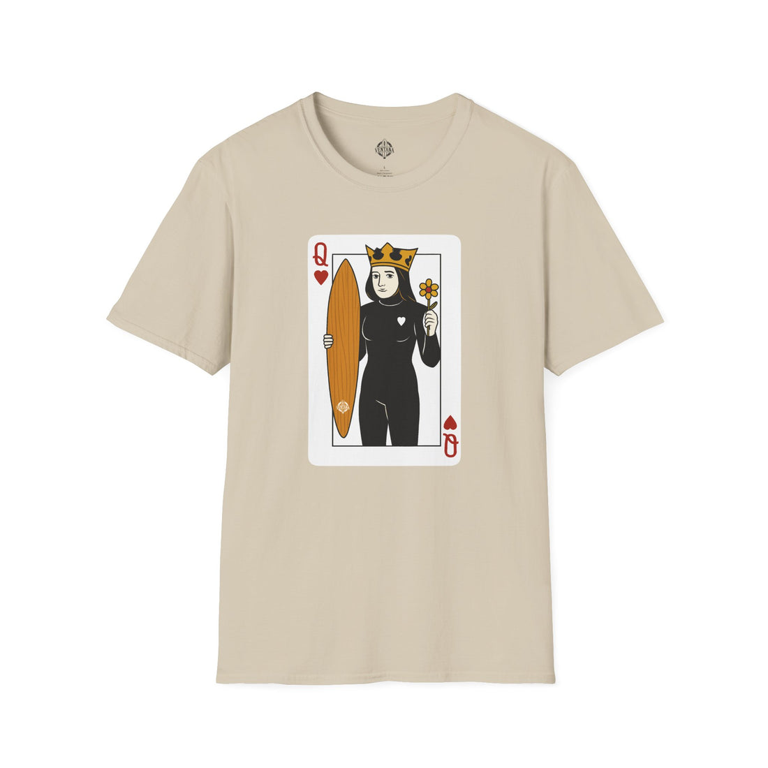 Queen of Hearts Surfer Unisex - U.S. Cotton T-Shirt