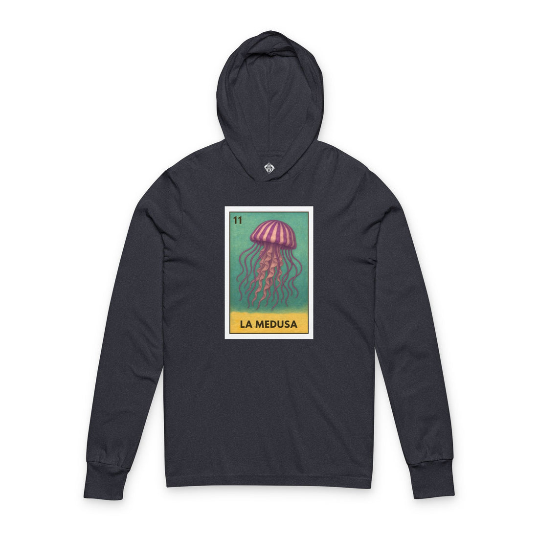 Sea Jelly Lotería Unisex - Cotton Hooded Long Sleeve Hooded T-Shirt (La Medusa)