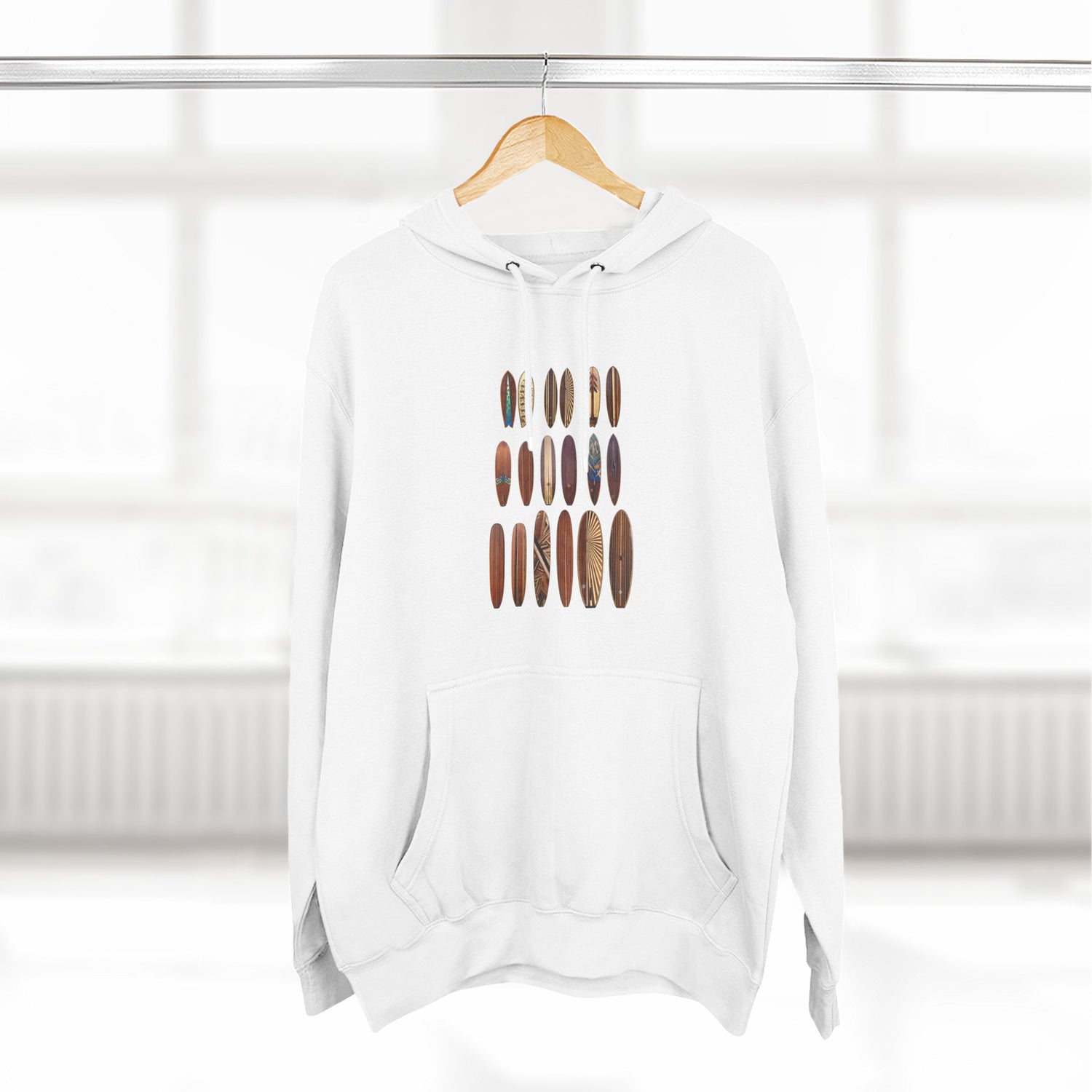 Ventana Wooden Surfboards Unisex - Pull-Over Cotton Blend Fleece Hoodie