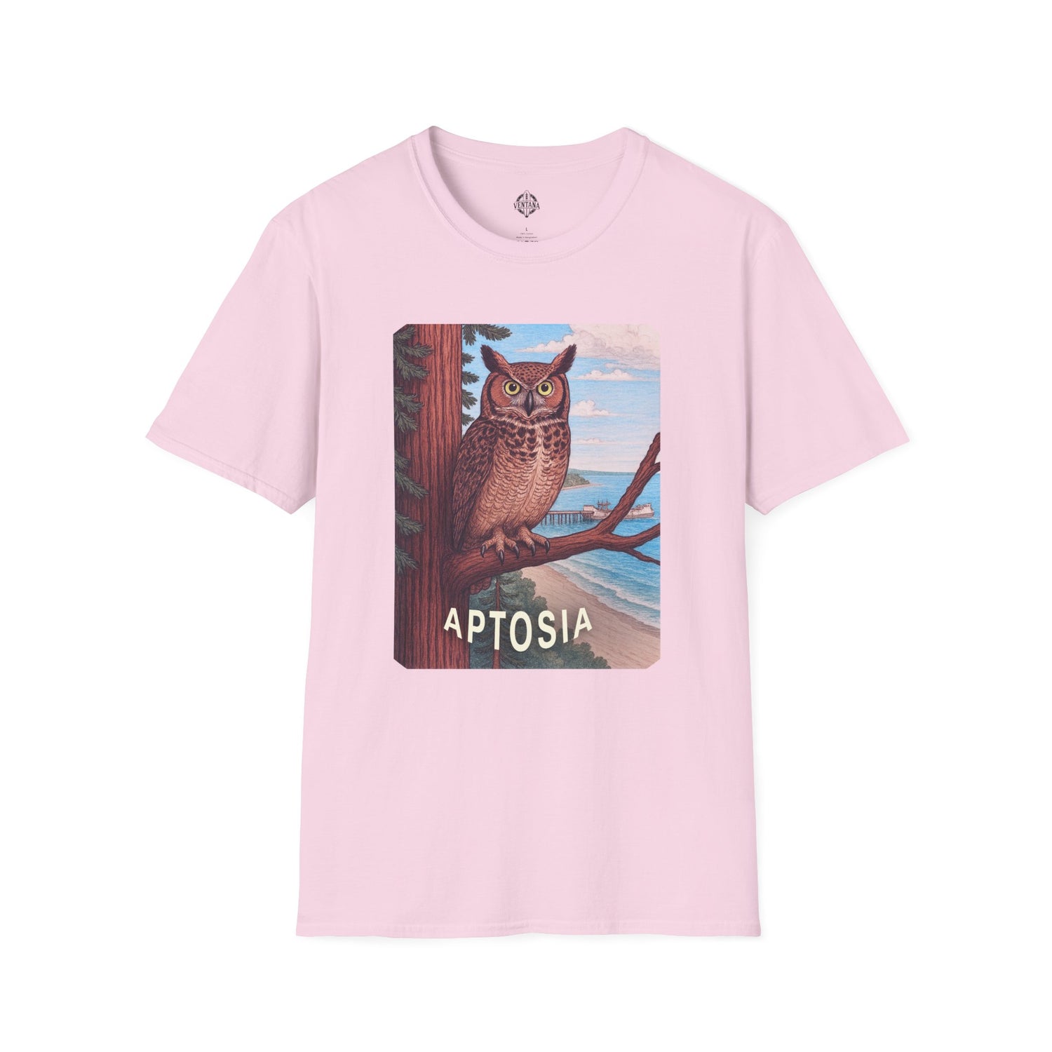 Aptos California Aptosia Owl Unisex - U.S. Cotton T-Shirt