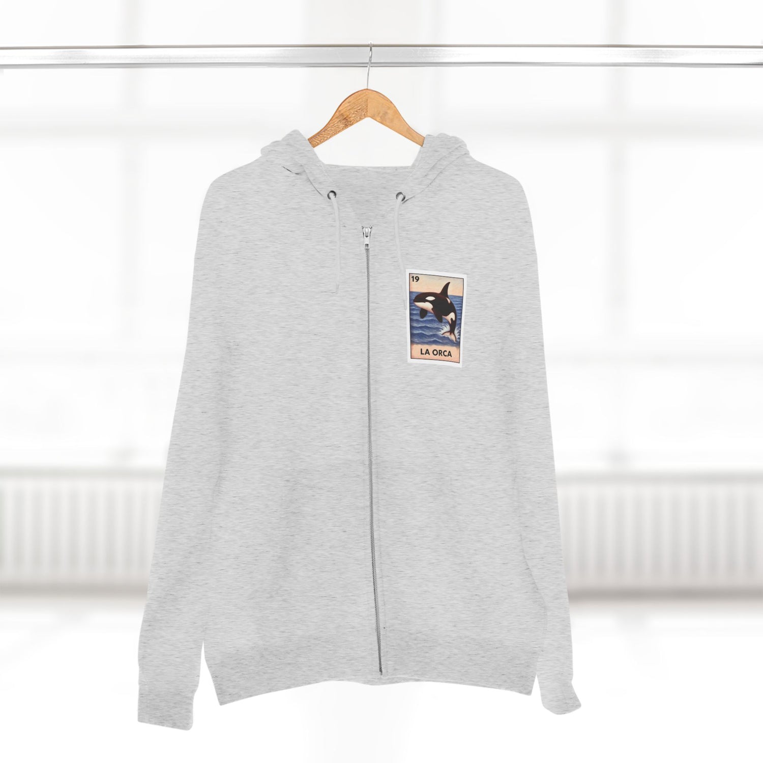 Orca Lotería Unisex - Zip Cotton Blend Fleece Hoodie (La Orca)