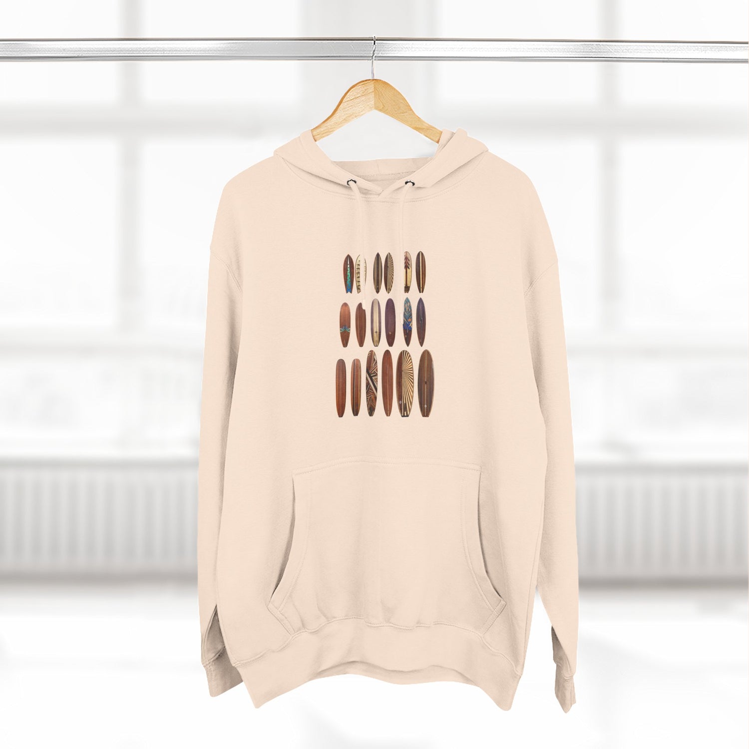 Ventana Wooden Surfboards Unisex - Pull-Over Cotton Blend Fleece Hoodie