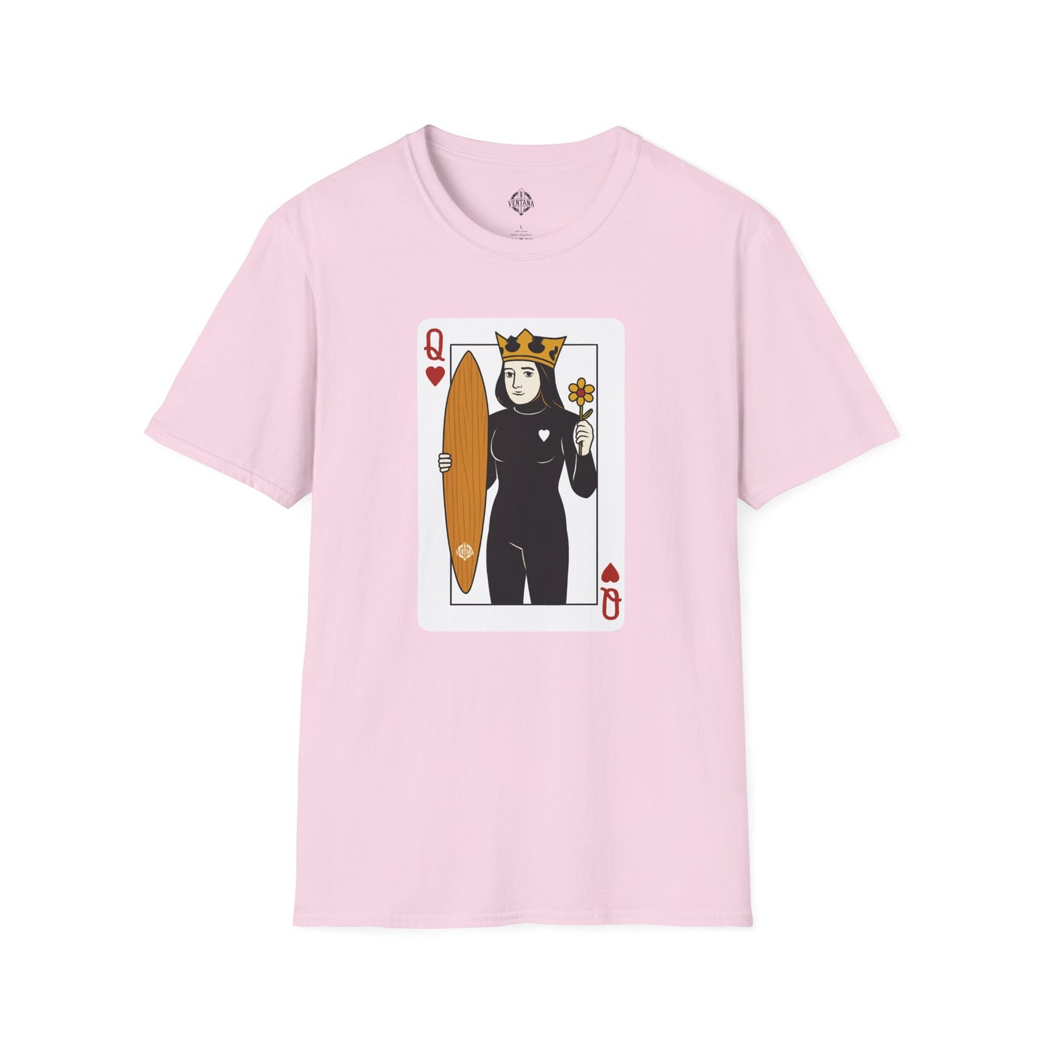 Queen of Hearts Surfer Unisex - U.S. Cotton T-Shirt