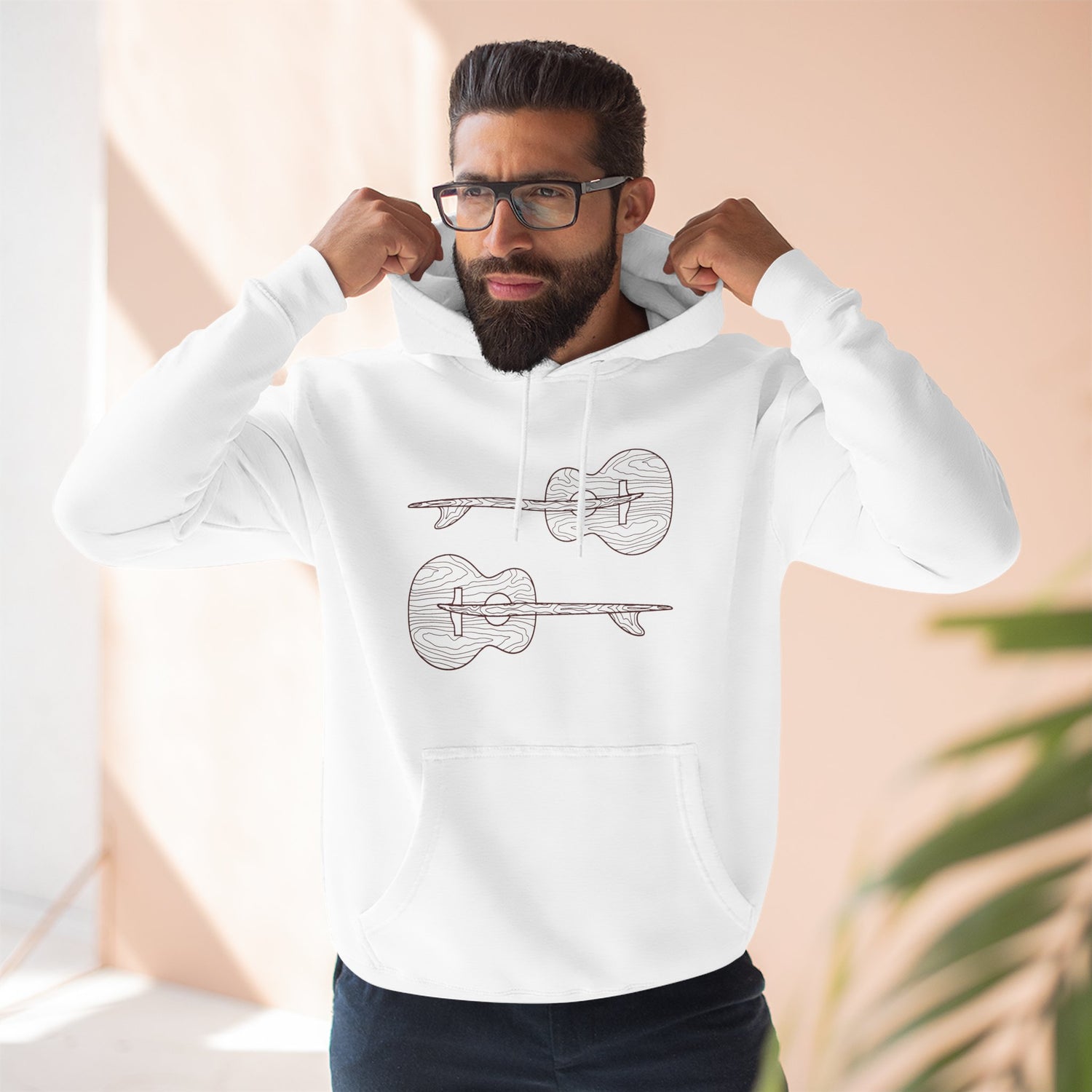 Ventana Santa Cruz Guitar Collab Unisex - Pull-Over Cotton Blend Fleece Hoodie