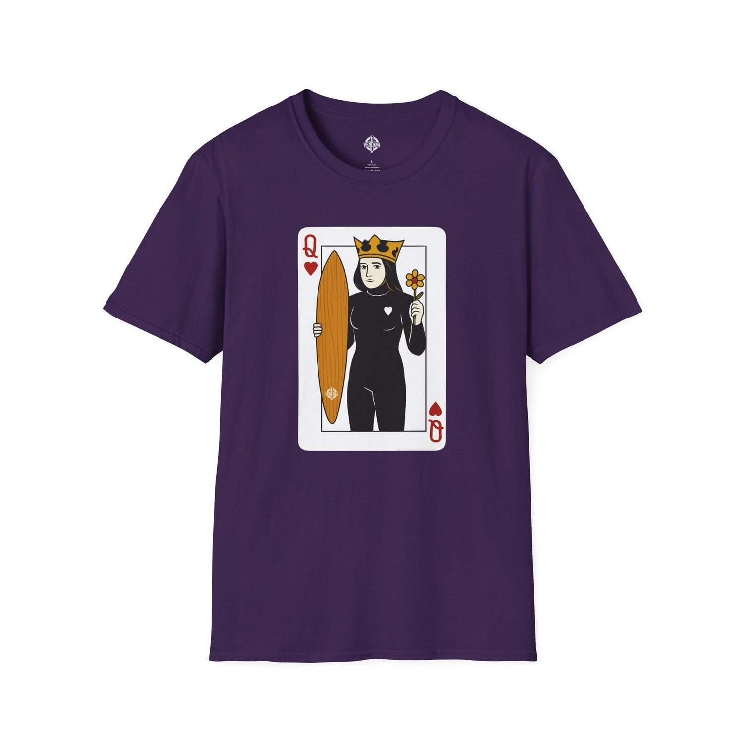 Queen of Hearts Surfer Unisex - U.S. Cotton T-Shirt