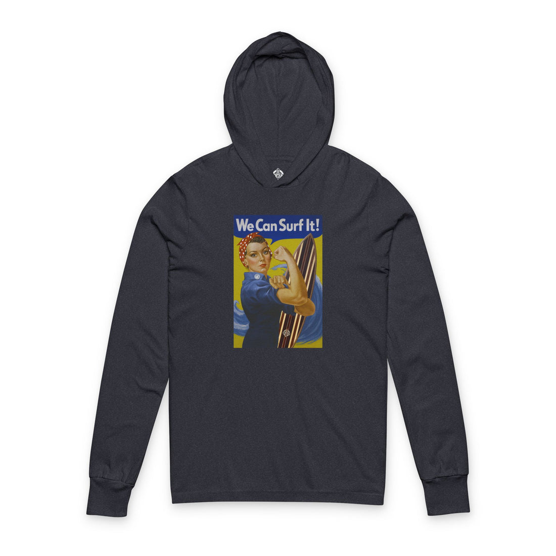 Rosie the Surfer Unisex - Cotton Hooded Long Sleeve Hooded T-Shirt