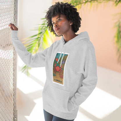Crab Lotería Unisex - Pull-Over Cotton Blend Fleece Hoodie (El Cangrejo)