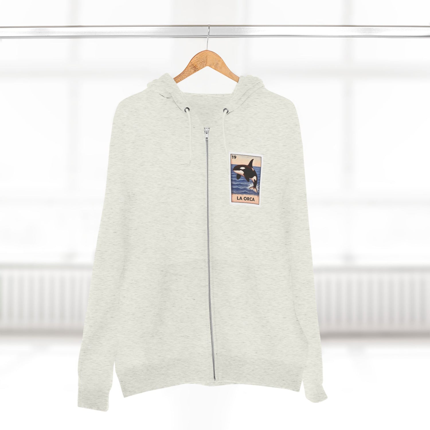 Orca Lotería Unisex - Zip Cotton Blend Fleece Hoodie (La Orca)