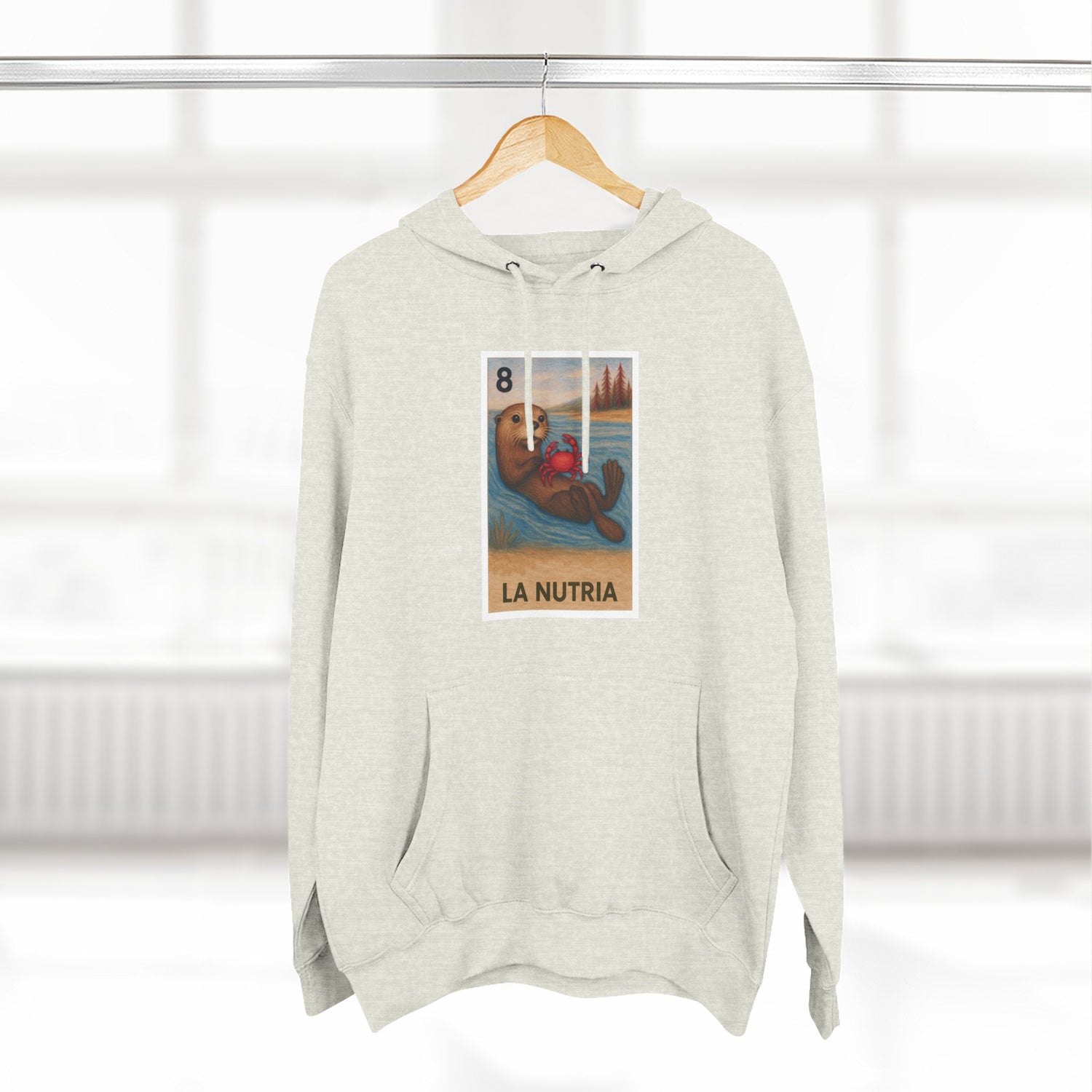 Sea Otter Lotería Unisex - Pull-Over Cotton Blend Fleece Hoodie (La Nutria)